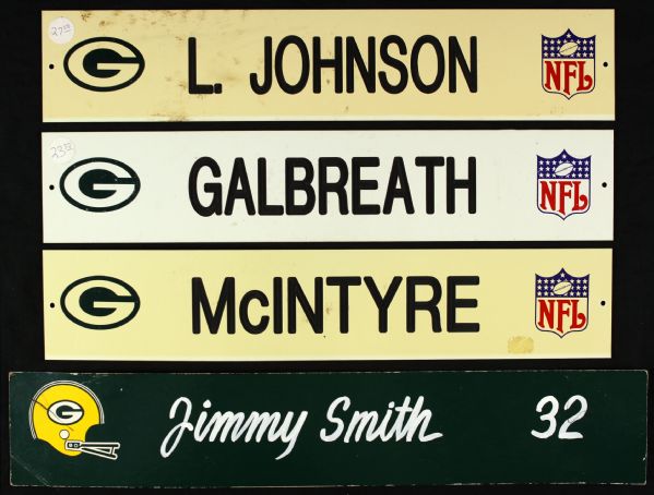 1994 Green Bay Packers Lambeau Field Locker Room Nameplate Collection - Lot of 4