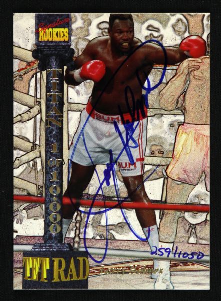 1994 Larry Holmes World Heavyweight Champion Signed Tetrad Trading Card 259/1050