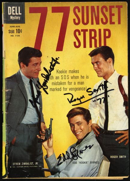 1960 77 Sunset Strip Comic Book Signed by Stars Efrem Zimbalist Jr. Edd "Kookie" Byrnes & Roger Smith (JSA)