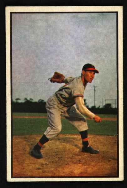 1953 Bob Feller Cleveland Indians Bowman #114 Trading Card