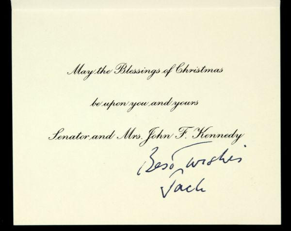 1953-60 John F. Kennedy Massachusetts Senator Facsimile Signed Christmas Card 