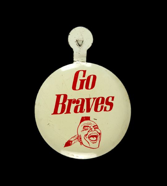 1954-59 circa Milwaukee Braves 1.5" "Go Braves" Tab - Very Rare Surviving Example