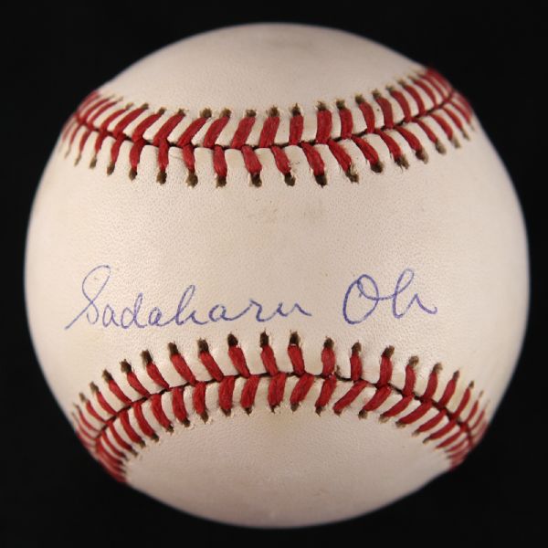 1989-93 Sadaharu Oh All Time Home Run King Single Signed ONL White Baseball (JSA)