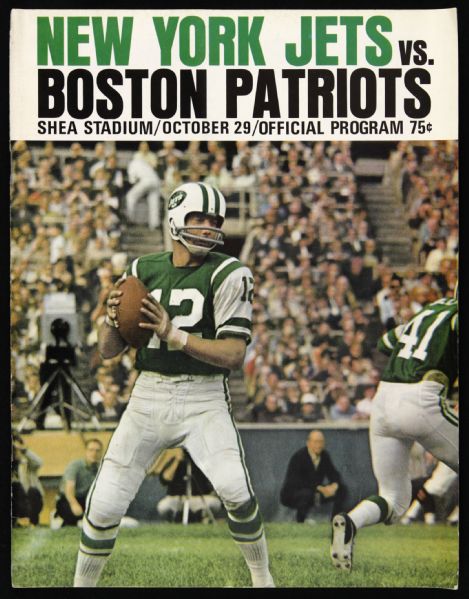 1967 New York Jets Boston Patriots Shea Stadium AFL Game Program