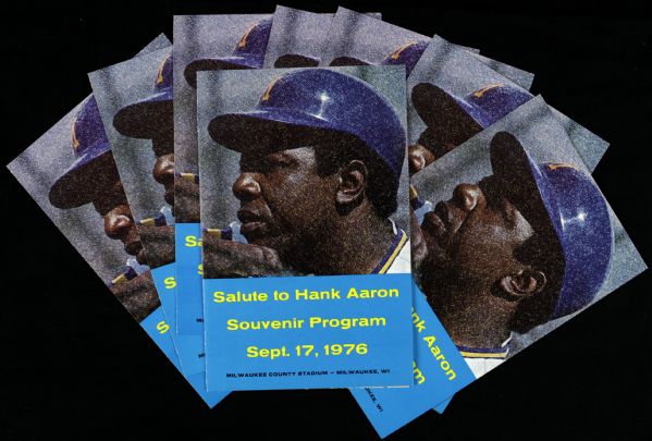 1976 Salute to Hank Aaron Milwaukee Brewers County Stadium Souvenir Program - Lot of 8