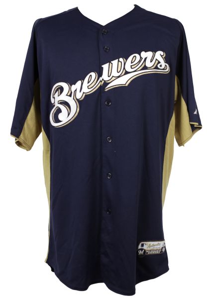 2011 Wil Nieves Milwaukee Brewers Batting Practice Jersey (MEARS LOA/MLB Hologram)