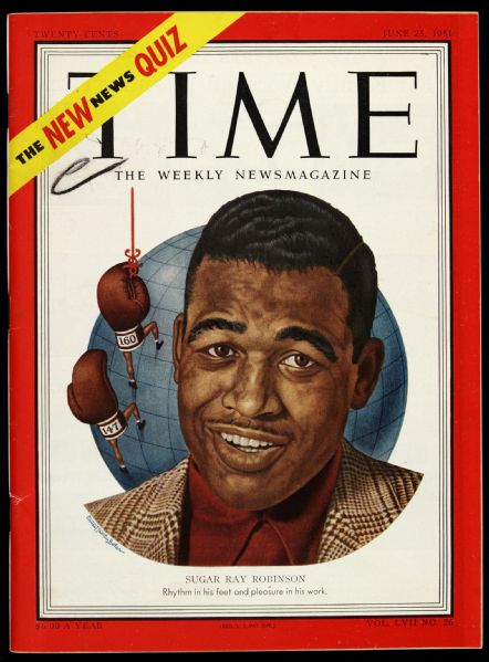 1951 Sugar Ray Robinson Middleweight Champion Time Magazine 