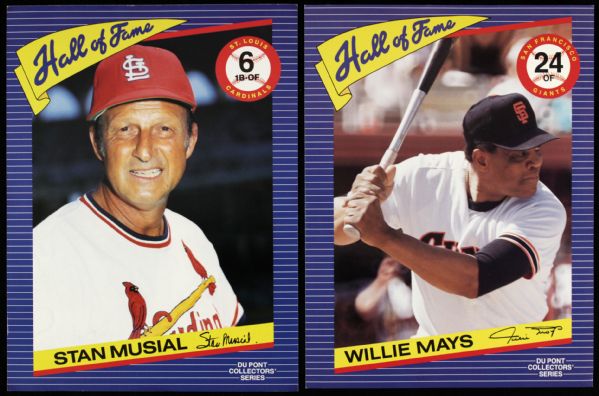 1987 DuPont Collector Series Oversized Baseball Cards - Lot of 4 w/ Willie Mays, Stan Musial, Harmon Killebrew & Pete Rose