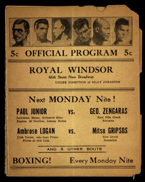1939 Royal Windsor & County Center Boxing Programs - Lot of 2