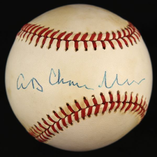 1986-89 A.B. Chandler Former Commissioner Single Signed ONL Giamatti Baseball (JSA)