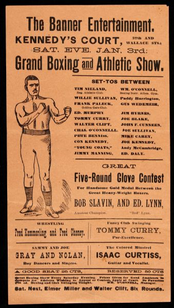 1904-05 circa 5 1/2" x 10" Broadside Bob Slavin Ed Lynn