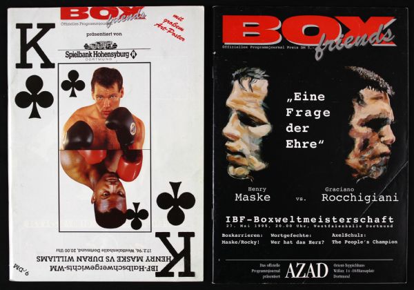 1993-96 Henry Maske World Light Heavyweight Champion German Language Fight Program Collection - Lot of 7