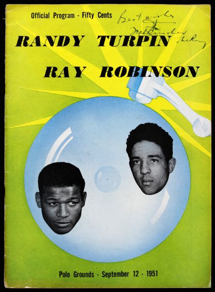 1951 Sugar Ray Robinson vs. Randolph Turpin Polo Grounds Middleweight Title Fight Program
