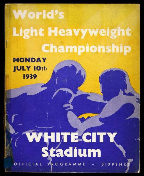 1939 Len Harvey vs. Jock McAvoy White City Stadium British Light Heavyweight Fight Program