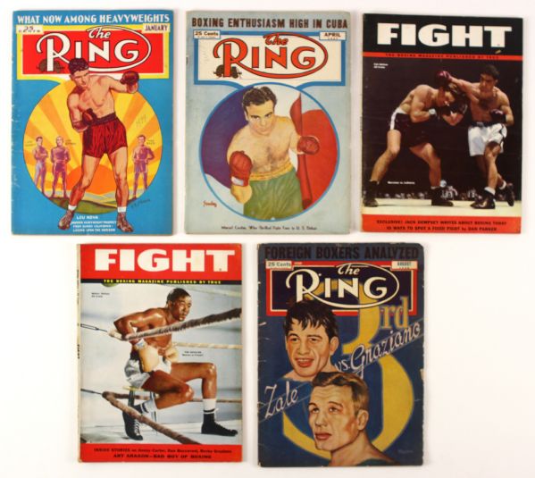 1939-56 Ring Fight Magazine - Marciano Gavilan Graziano (Lot of Eight) 