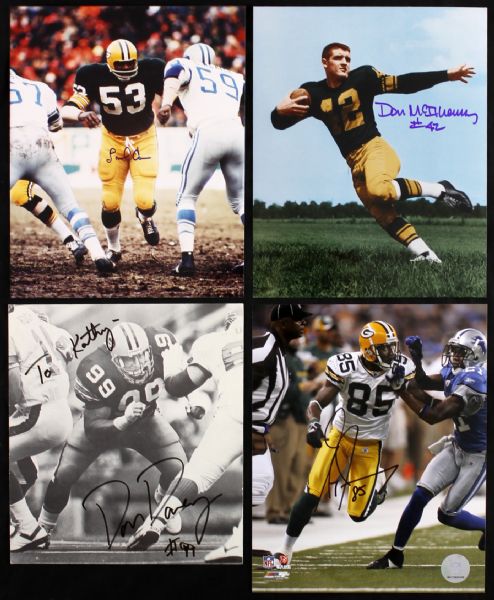 1960s circa-1990s Green Bay Packers 95 Piece Photo Lot Signed Favre Taylor Jennings Grant Brooks And More (JSA)