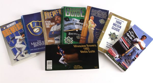 1990-98 Milwaukee Brewers Media Guide Collection - Lot of 8
