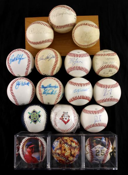 1970s-90s Signed & Commemorative Baseball Collection - Lot of 17 