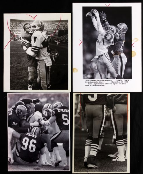 1980-94 San Francisco 49ers Original Photography Collection - Lot of 7 w/ Jerry Rice, Ronnie Lott, Bill Romanowski & More