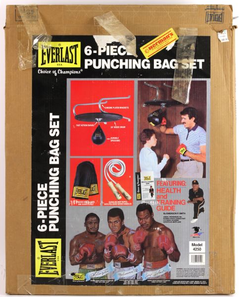 1980s Everlast 6 Piece Punching Bag Set w/ Original Box 