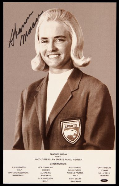 1970s Sharron Moran LPGA Signed Lincoln-Mercury Sports Panel 5" x 8" Photocard (MEARS LOA)
