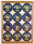 1986 Mickey Mantle Framed Sportflics Discs Uncut Sheet of 12 (17" x 21") 