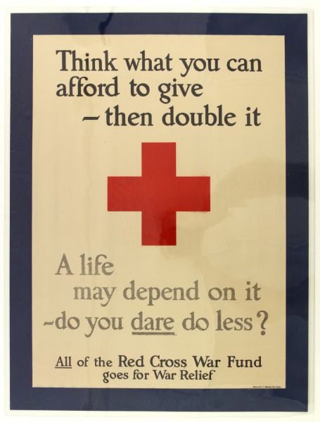 1917 WW1 Red Cross War Fund 20" x 27" Poster 