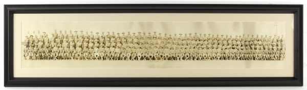 1917 (November 13) WW1 Army Company C 137th Infantry 35th Division Camp Doniphan OK 7" x 39" Framed Panoramic Photo
