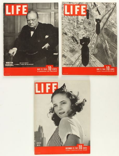 1941-45 WW2 Life Magazine Collection - Lot of 4 w/ October 1943 - December 1945 Archival Volume & 3 Individual Issues