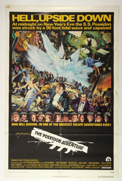 1972 The Poseidon Adventure Original 27" x 41" One Sheet Movie Poster 