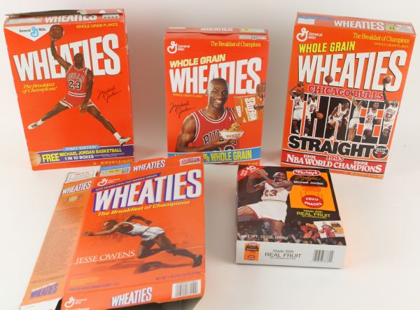 1987-99 Wheaties Fruit Snack Cereal Boxes Michael Jordan Walter Payton Jesse Owens (Lot of 11)