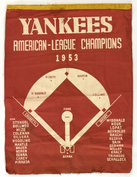 1953 New York Yankees American League Champions 17" x 22" Felt Banner  