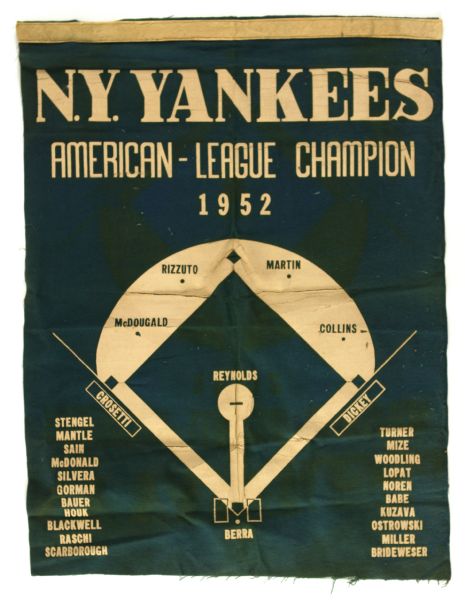 1952 New York Yankees American League Champions 17" x 22" Felt Banner 