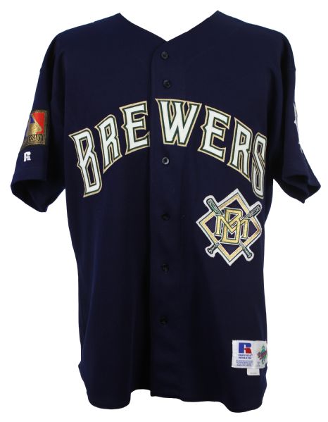1994 Duffy Dyer Milwaukee Brewers Game Worn Alternate Jersey (MEARS LOA)