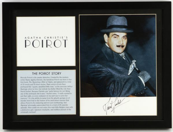 1989-2013 David Suchet Signed 14" x 18" Agatha Christies Poirot Framed Display (JSA)