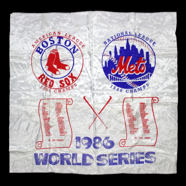 1986 New York Mets Boston Red Sox 40" x 40" World Series Nylon Banner 