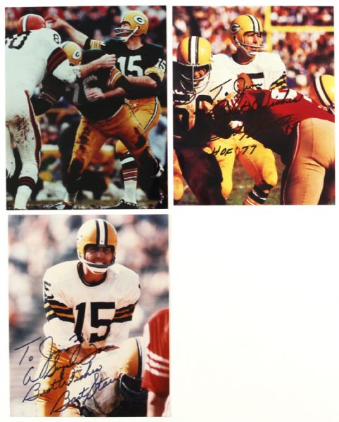 1990s Bart Starr Green Bay Packers Signed 8" x 10" Trading Card Collection - Lot of 3 (JSA)