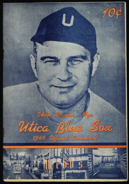 1946 Utica Blue Sox Binghamton Triplets Official Scorebook (Scored)