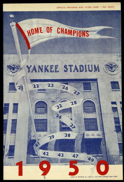 1950 New York Yankees Washington Senators Program and Scorecard (Scored)