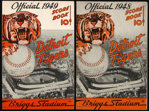1948-49 Detroit Tigers Scorecards - Lot of 2 (Scored/Unscored)