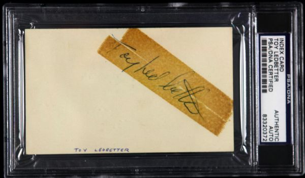 1950-55 Toy Ledbetter Signed Philadelphia Eagles Index Card (PSA/DNA)