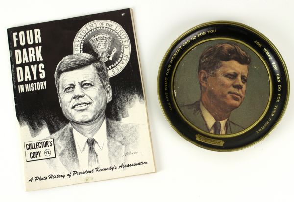 1963 John F. Kennedy Commemorative Plate and Magazine (Lot of 2)