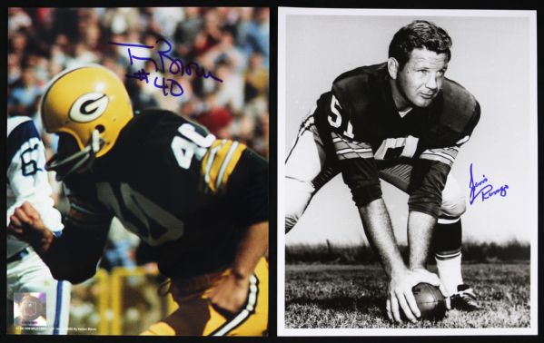 1960s Jim Ringo Tom Brown Green Bay Packers Signed 8" x 10" Photos - Lot of 2 (JSA)