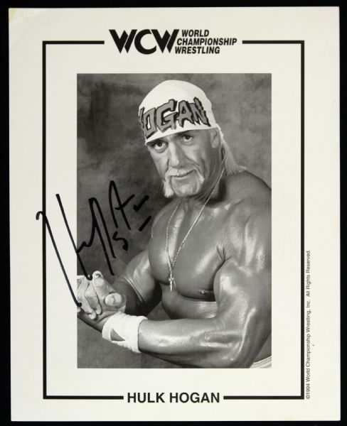 1994 Hulk Hogan 8" x 10" Signed WCW Wrestling B/W Photo (JSA)
