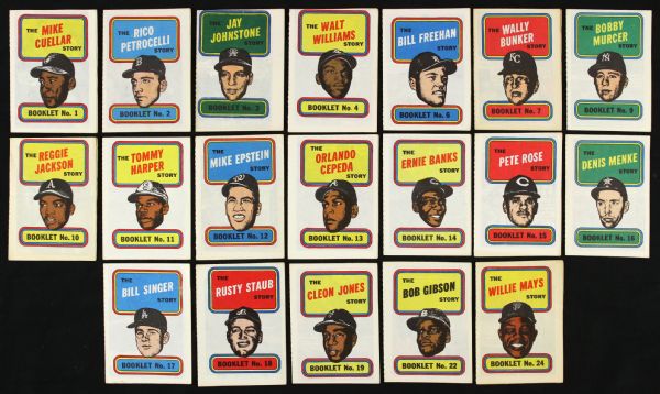 1970 Topps Booklet Collection Pete Rose Willie Mays Ernie Banks Reggie Jackson (Lot of 43)