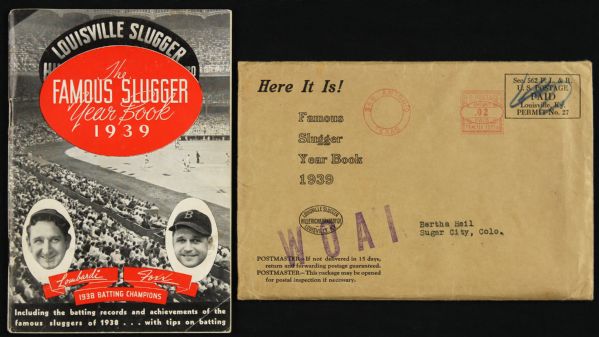 1939 Louisville Slugger Famous Slugger Yearbook w/ Original Mailing Envelope