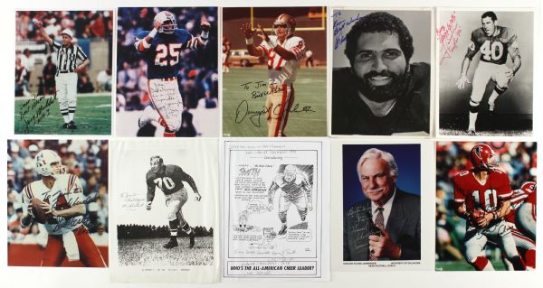 1940s-90s Football Signed Photo Collection - Lot of 79 w/ Joe Theismann, Franco Harris, Bobby Bowden  & More (JSA)