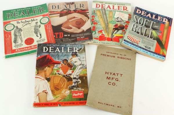 1939-68 Sporting Goods Dealer Magazine & Hyatt Premium Ribbon Catalog Collection - Lot of 6
