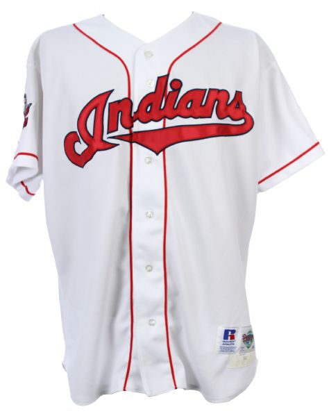 1996 Greg Swindell Cleveland Indians Game Worn Home Jersey w/ 95 Champions Patch (MEARS LOA)