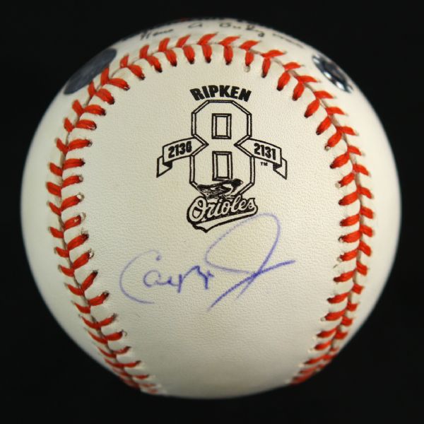 2002 Cal Ripken Jr. Baltimore Orioles Signed OAL Budig 2130/2131 Commemorative Baseball (MLB/Ripken Holograms)